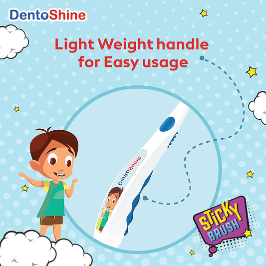 DentoShine Sticky Extra Soft Toothbrush - Pack of 4 (Age 2+) - Laadlee