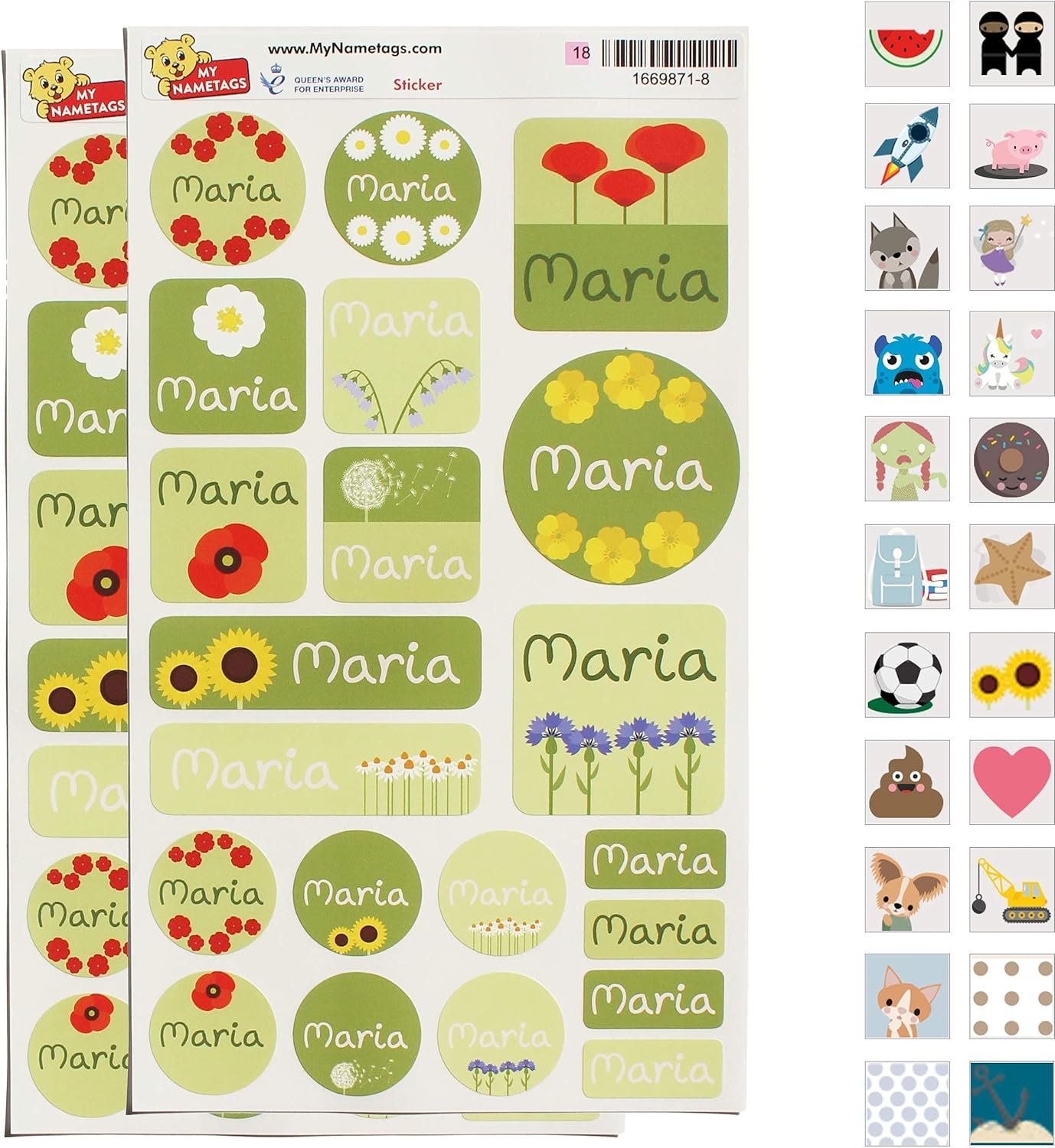 My Nametags Maxistickers - Floral (Pack of 21) - Laadlee