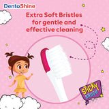 DentoShine Sticky Extra Soft Toothbrush - Pack of 4 (Age 2+) - Laadlee