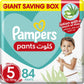 Pampers Baby-Dry Pants Diapers with Aloe Vera Lotion, 360 Fit & up to 100% Leakproof, Size 5, 12-18kg, Giant Box, 84 Count - Laadlee
