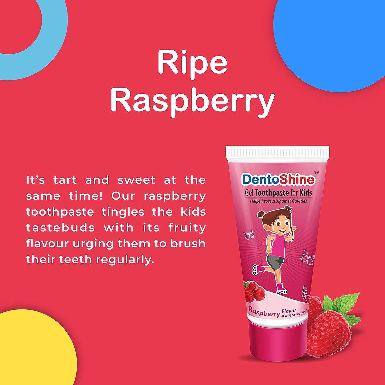 DentoShine Kids Gel Toothpaste 80g - Raspberry (Dora) - Laadlee