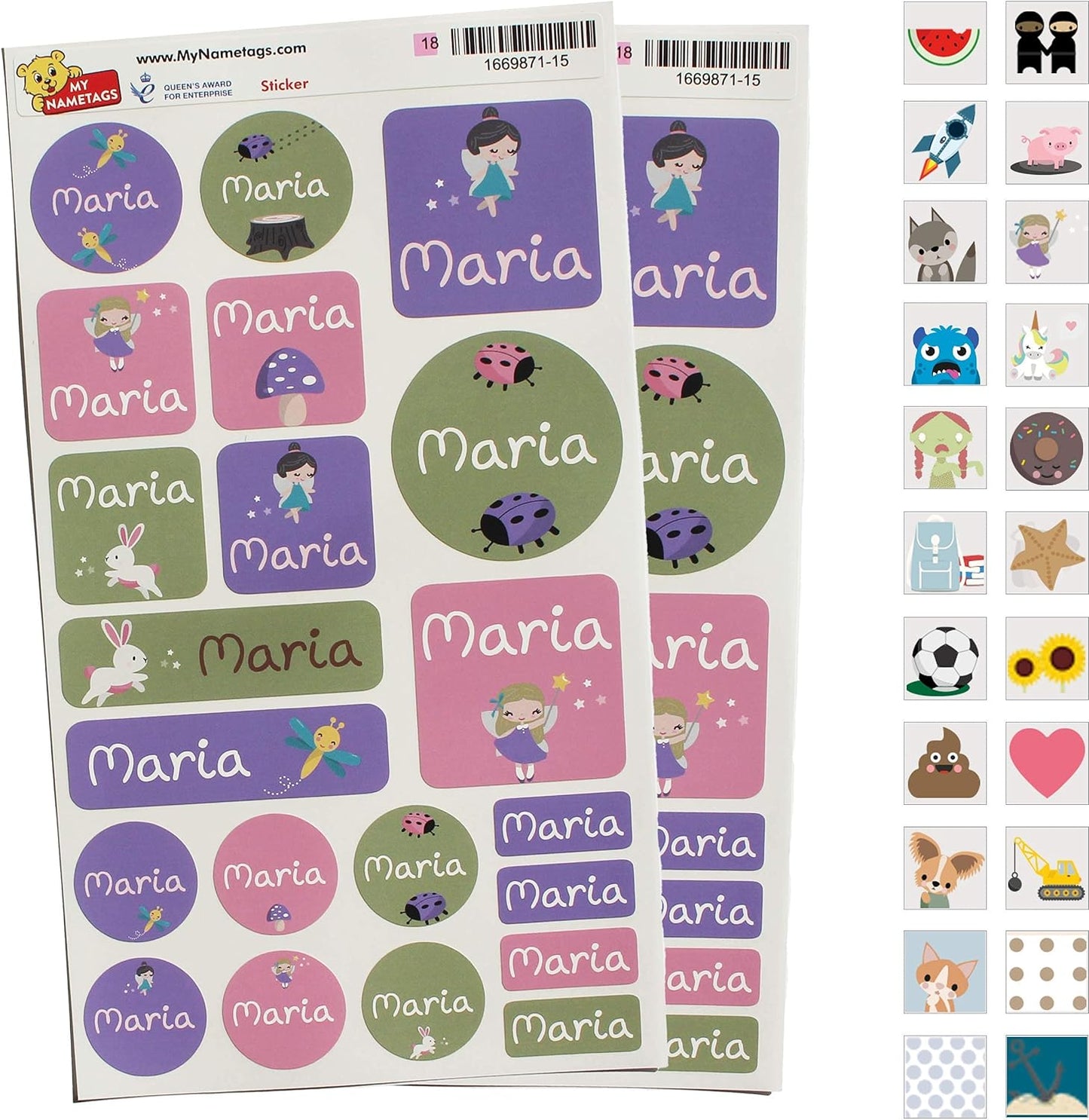 My Nametags Maxistickers - Fairy (Pack of 21) - Laadlee