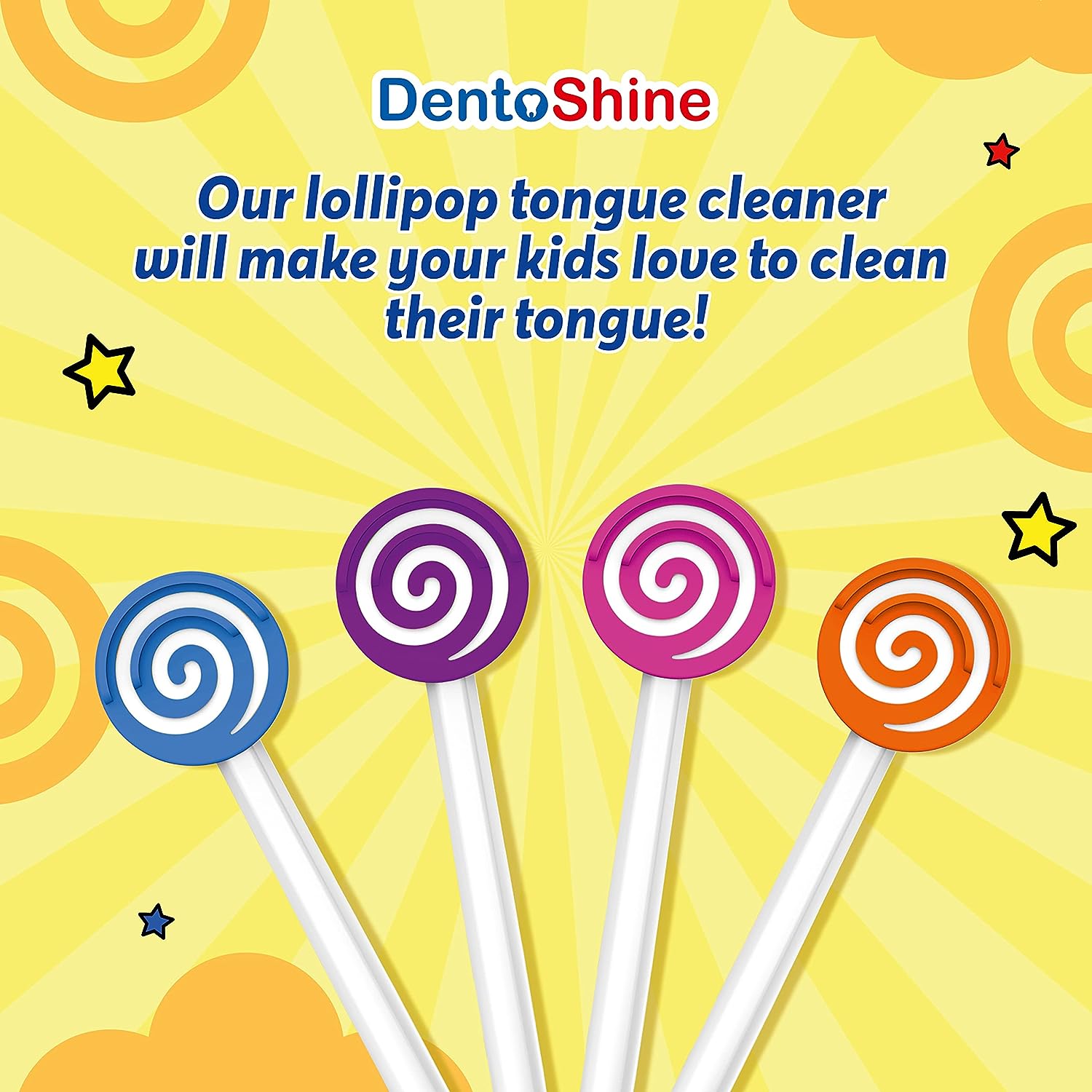 DentoShine Lollipop Tongue Cleaner - Pack of 4 - Laadlee