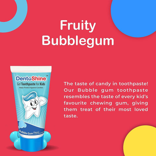 DentoShine Kids Gel Toothpaste 80g - Doraemon - Bubble Gum - Laadlee