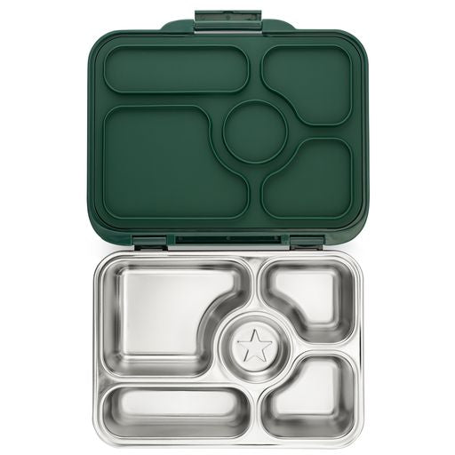 Yumbox Presto 5 Compartment Stainless Steel Lunch Box - Kale Green - Laadlee
