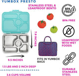 Yumbox Presto 5 Compartment Stainless Steel Lunch Box - Tulum Blue - Laadlee