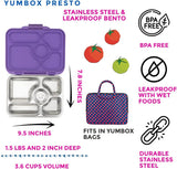 Yumbox Presto 5 Compartment Stainless Steel Lunch Box - Remy Lavender - Laadlee