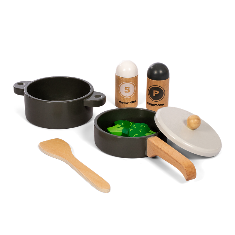 MamaMemo Pot and Pan Set - Black - Laadlee