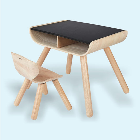 PlanToys Table And Chair - Black - Laadlee