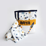 Yellow Doodle Organic Bedding Gift Basket - Child Of The Universe - Laadlee