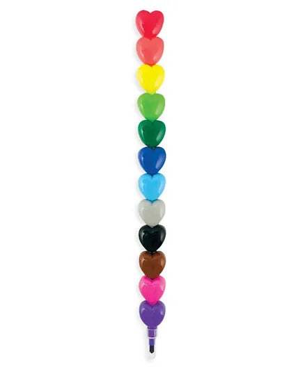 OOLY Heart to Heart Stacking Crayon - 12-in-1 - Laadlee