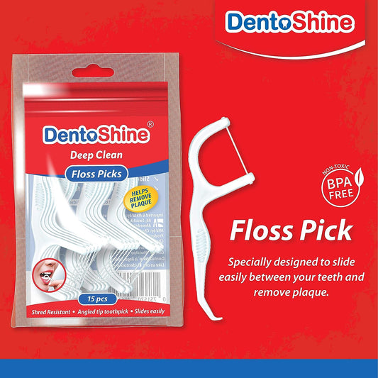 DentoShine Floss Picks - 15 pcs - Laadlee