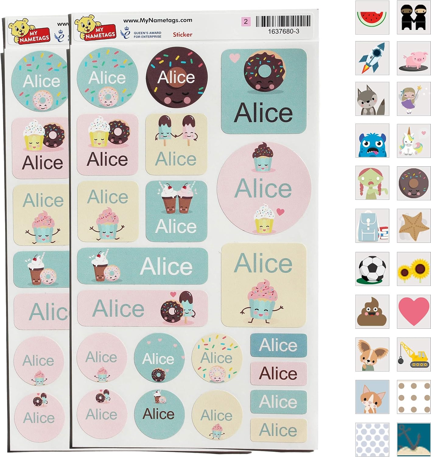 My Nametags Maxistickers - Sweets (Pack of 21) - Laadlee