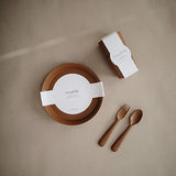 Mushie Dinner Plate Round Caramel (Set of 2) - Laadlee