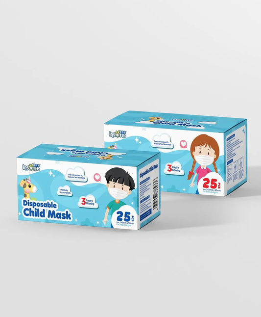 Insoftb Disposable 3 Ply Protective Masks for Children - 25pcs - Laadlee