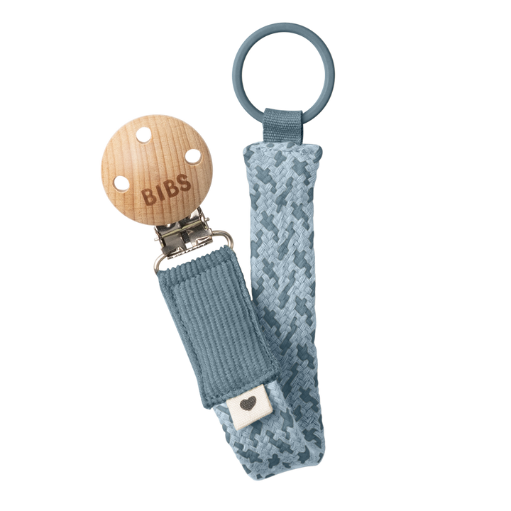 BIBS Pacifier Clip - Petrol / Baby Blue - Laadlee