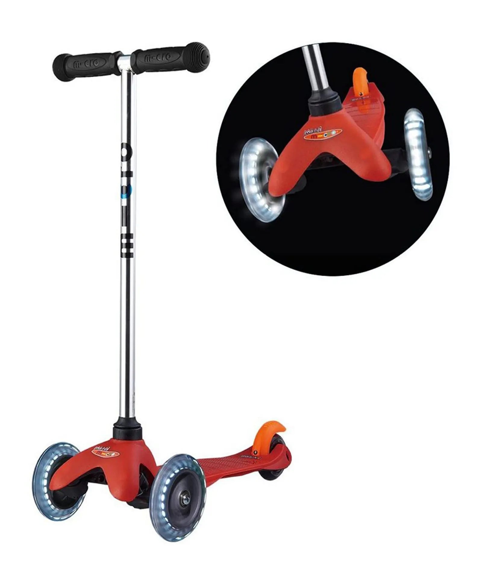 Micro Mini Classic Scooter with LED Wheels - Red - Laadlee
