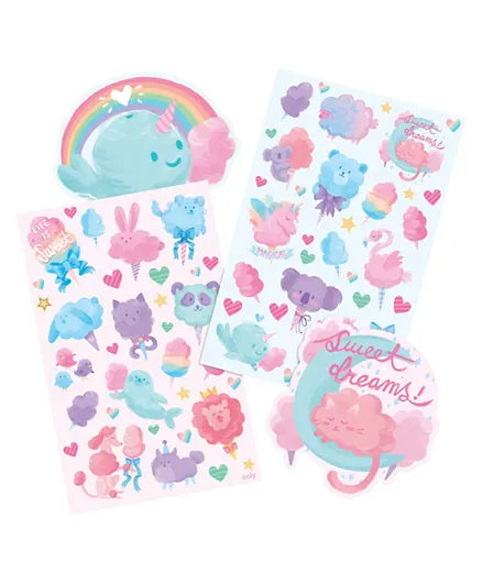 OOLY Scented Scratch Stickers - Fluffy Cotton Candy - Laadlee
