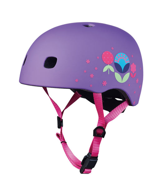 Micro PC Helmet - Floral Purple - Laadlee