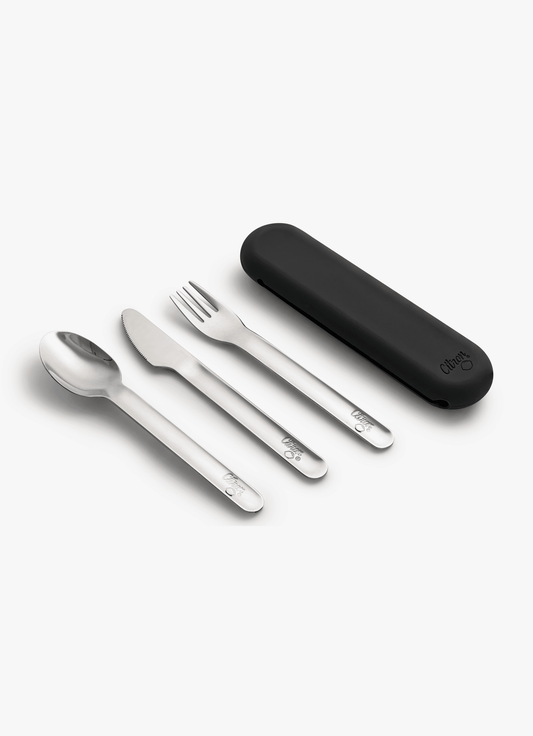 Citron Stainless Steel Cutlery Set with Black Case - Laadlee
