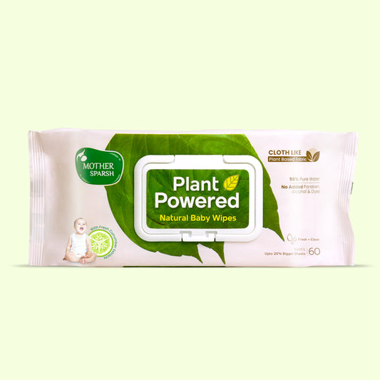 Mother Sparsh Plant Powered Natural Baby Wipes with Fresh Cucumber - 60pcs - Laadlee