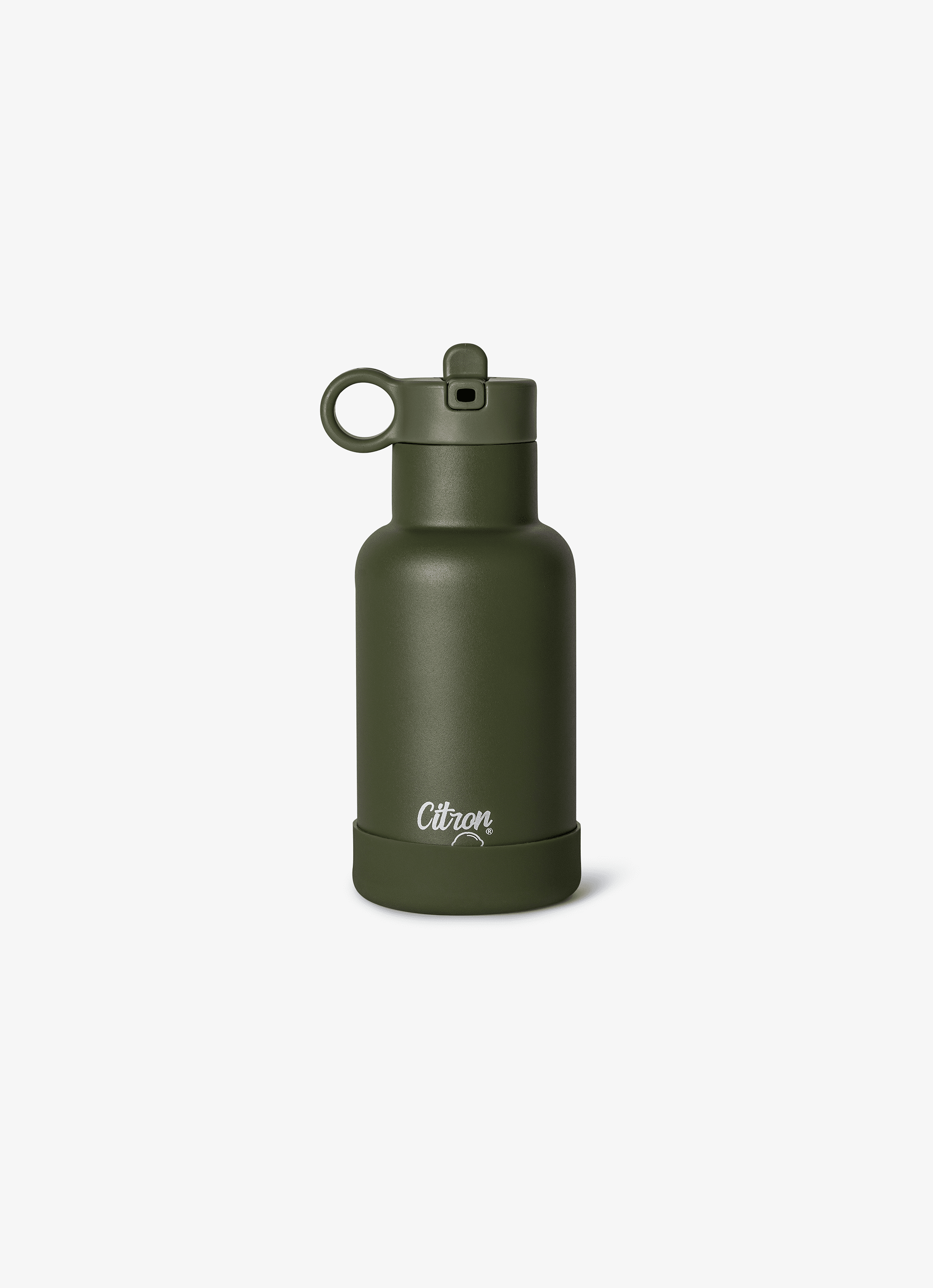 Citron Stainless Steel Water Bottle 350ml - Olive Green - Laadlee