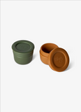 Citron Mini Sauce Containers - Caramel/Green - Laadlee