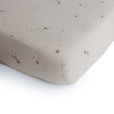 Mushie Crib Sheet Medium Falling Stars - Laadlee