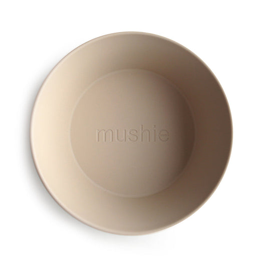 Mushie Dinner Bowl Round Vanilla - Laadlee