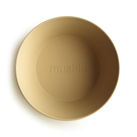 Mushie Dinner Bowl Round Mustard - Laadlee