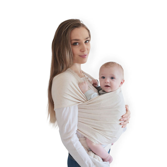 Mushie Baby Carrier Wrap Beige Melange - Laadlee