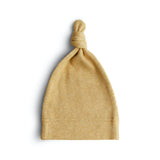 Mushie Ribbed Baby Beanie Mustard Melange - Laadlee
