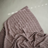 Mushie Knitted Baby Blanket Honeycomb Desert Rose - Laadlee