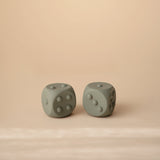 Mushie Dice Press Toy (set of 2) Dried Thyme/Natural - Laadlee