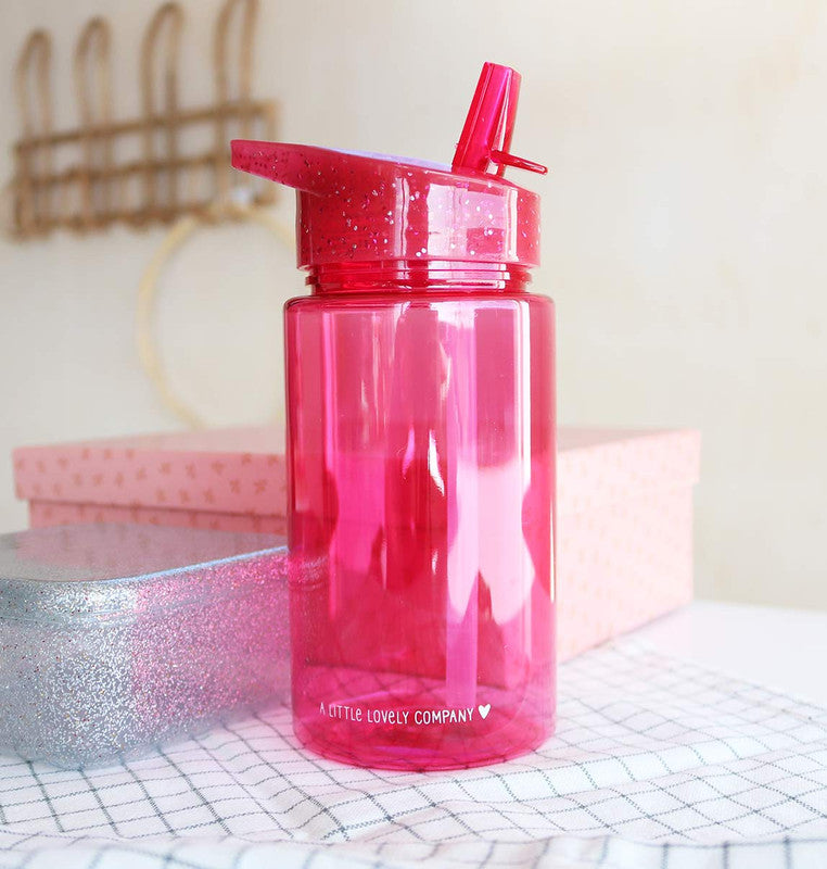 A Little Lovely Company Drink Bottle - Glitter - Pink - Laadlee