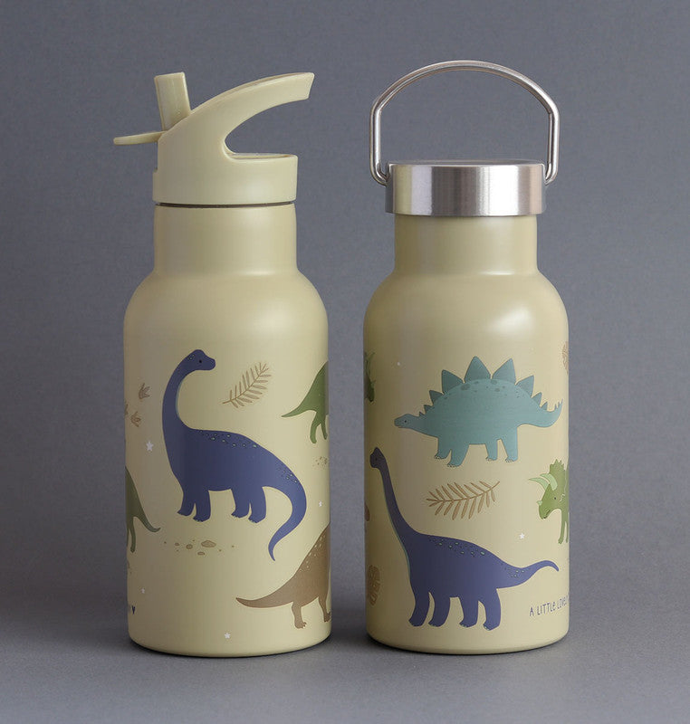 A Little Lovely Company Stainless Steel Water Bottle - 350ml - Dinosaurs - Laadlee