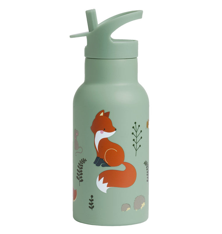 A Little Lovely Company Stainless Steel Water Bottle - 350ml - Forest friends - Laadlee