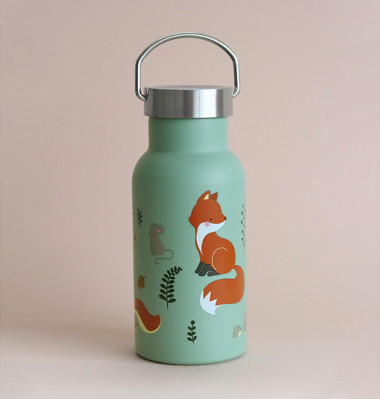A Little Lovely Company Stainless Steel Water Bottle - 350ml - Forest friends - Laadlee