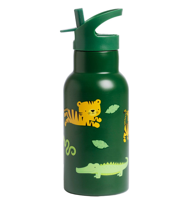 A Little Lovely Company Stainless Steel Water Bottle - 350ml - Jungle Tiger - Laadlee