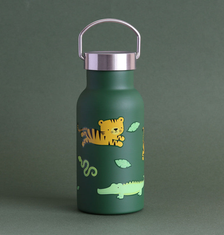 A Little Lovely Company Stainless Steel Water Bottle - 350ml - Jungle Tiger - Laadlee