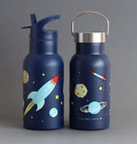 A Little Lovely Company Stainless Steel Water Bottle - 350ml - Space - Laadlee