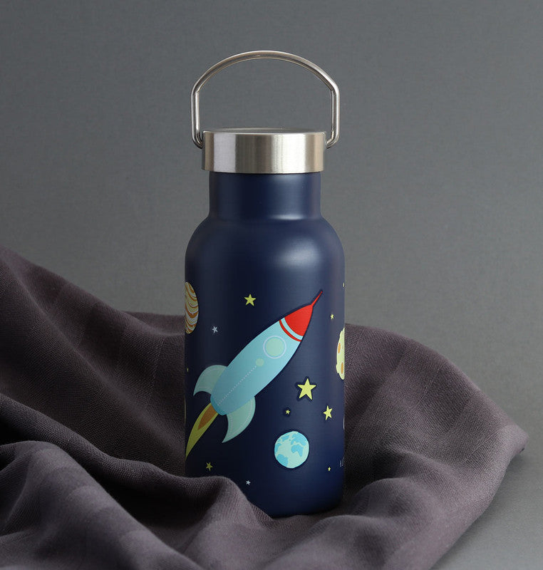 A Little Lovely Company Stainless Steel Water Bottle - 350ml - Space - Laadlee