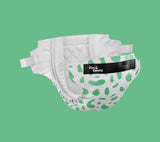 Kim & Kimmy - New Born Green Dalmation Diapers, up to 5kg, qty 32 - Laadlee