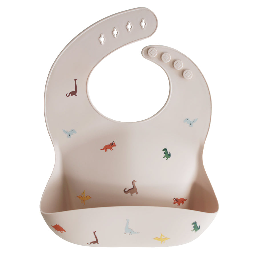 Mushie Silicone Bib Dinosaurs - Laadlee
