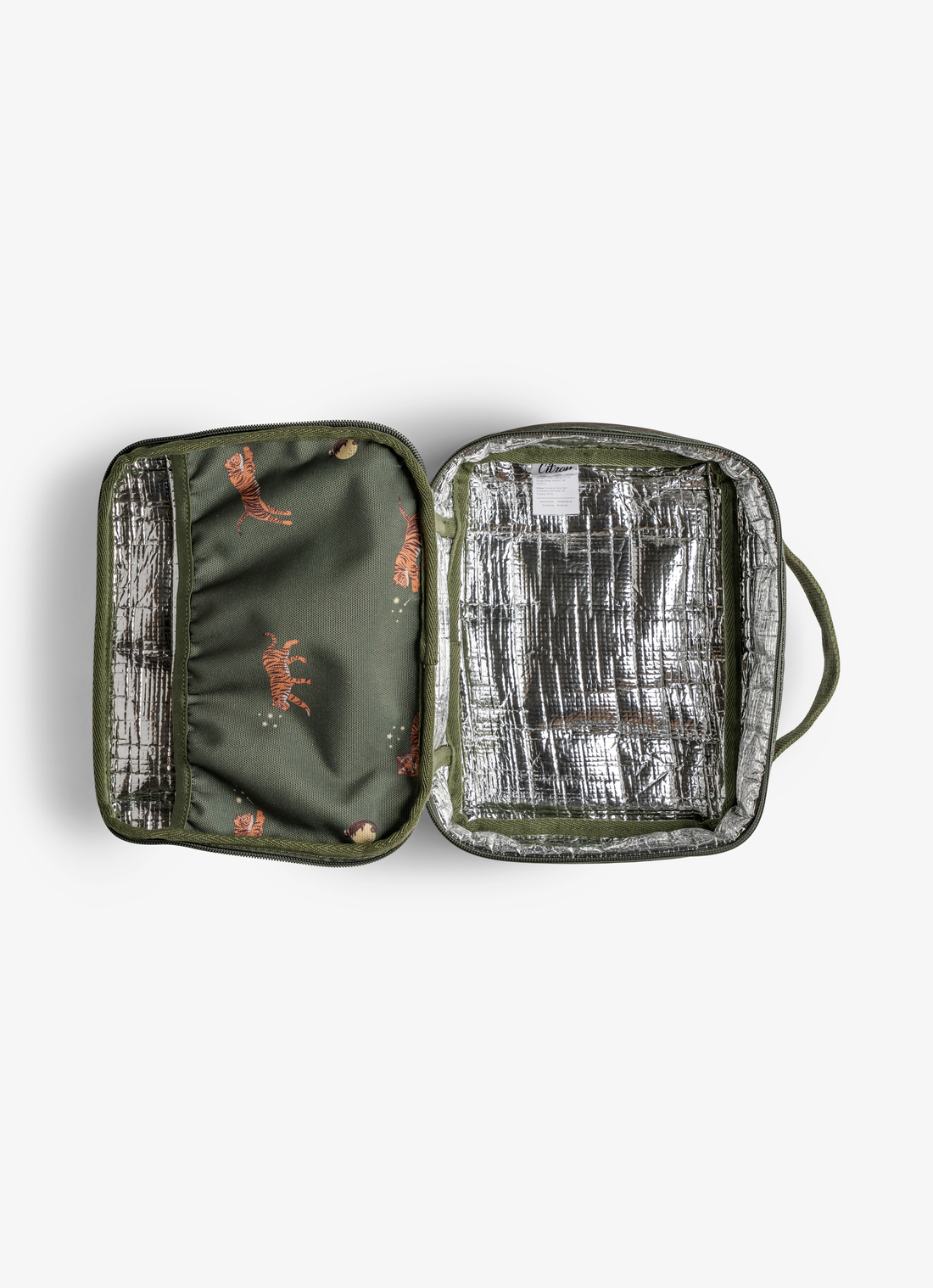 Citron Insulated Square Lunchbag - Tiger - Laadlee