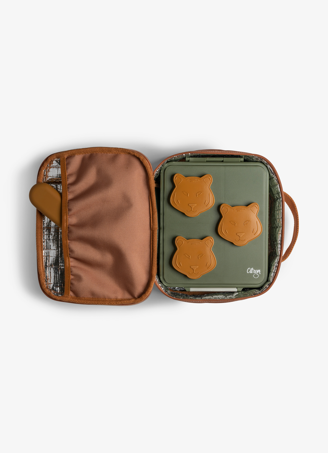Citron Insulated Square Lunchbag - Caramel - Laadlee