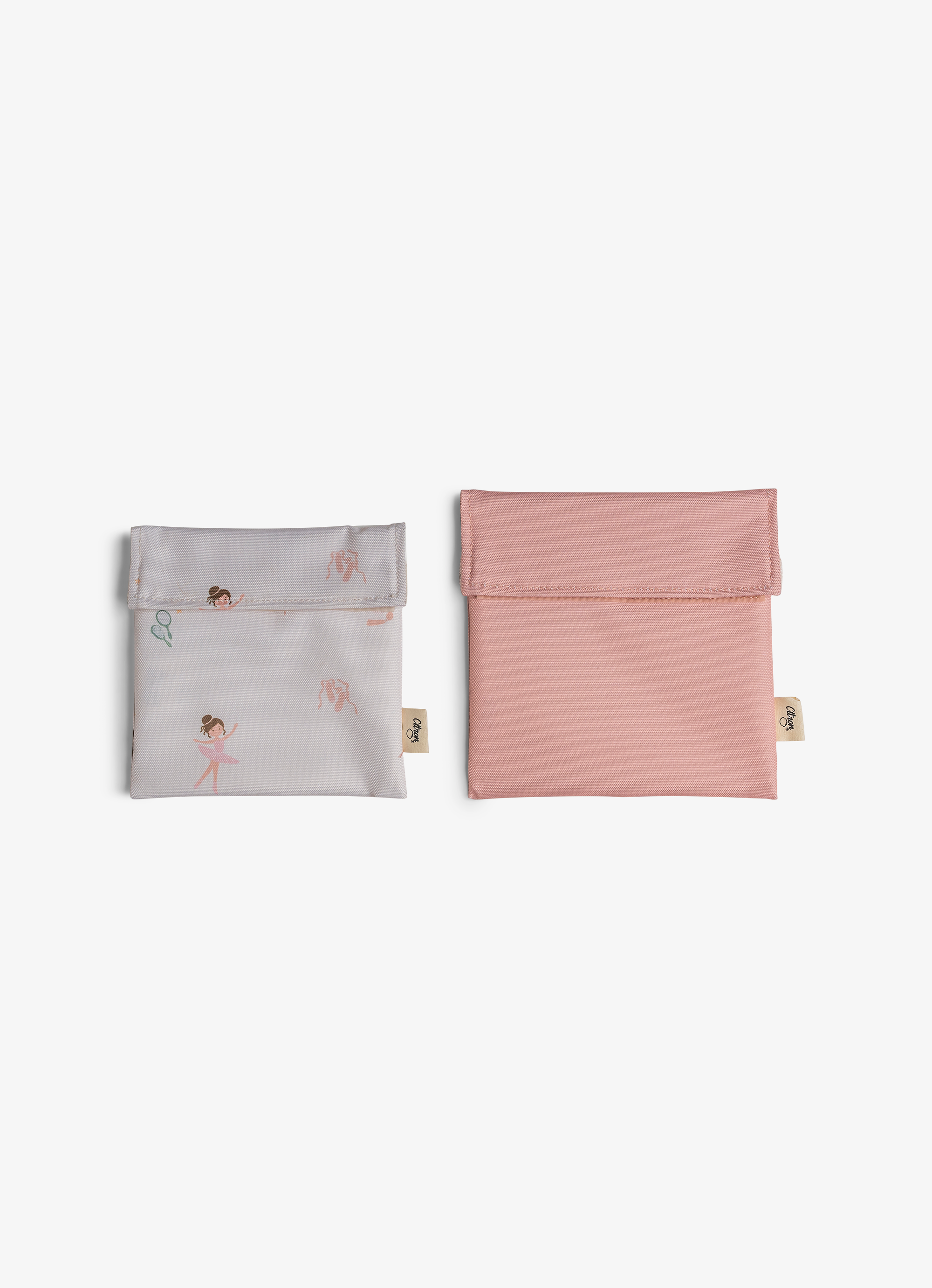 Citron Reusable Sandwich Bag Set of 2 - Ballerina/Blush Pink - Laadlee