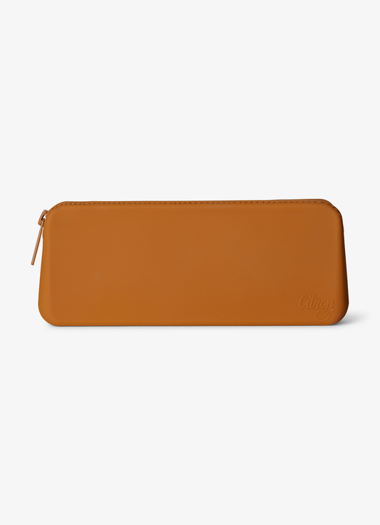 Citron Silicone Cutlery Pouch - Caramel - Laadlee