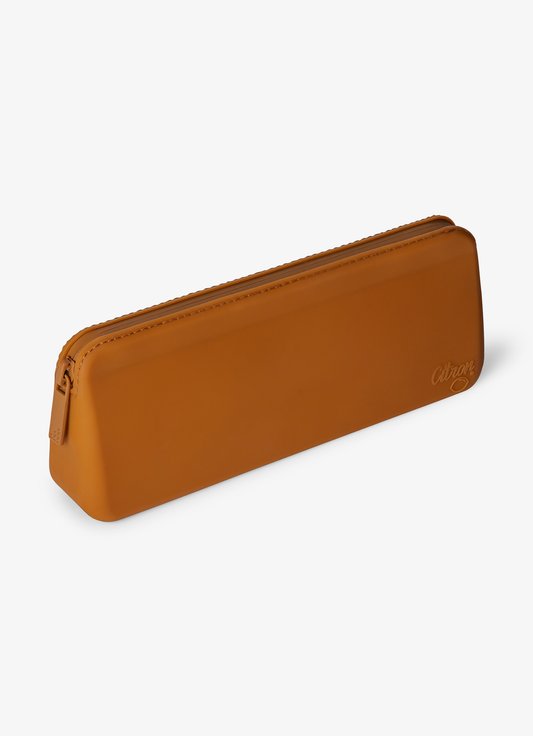 Citron Silicone Cutlery Pouch - Caramel - Laadlee