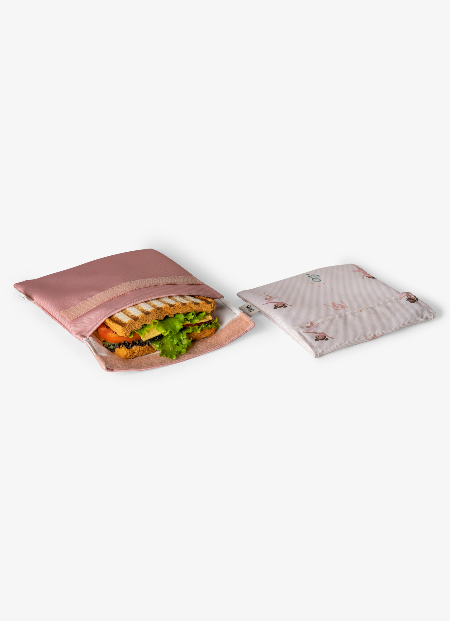 Citron Reusable Sandwich Bag Set of 2 - Vehicles/Plum - Laadlee